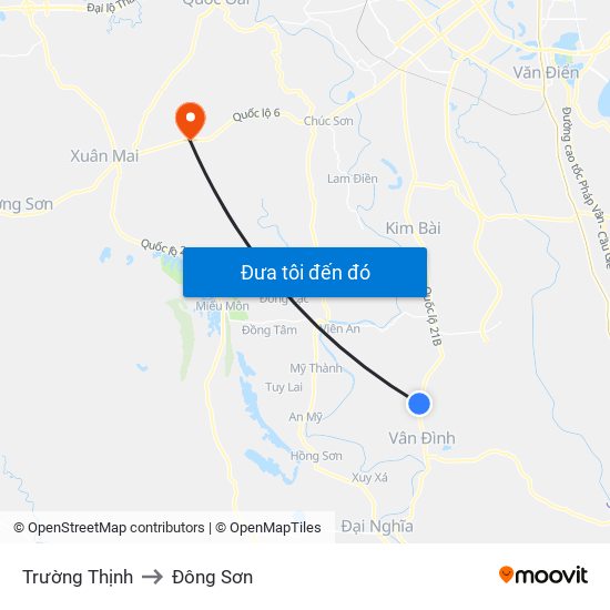 Trường Thịnh to Đông Sơn map