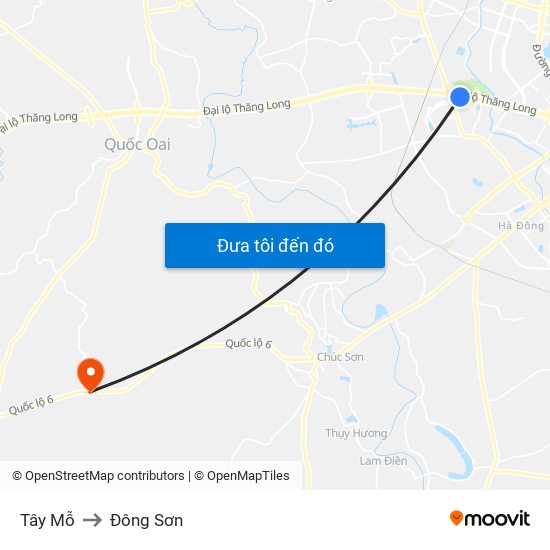 Tây Mỗ to Đông Sơn map