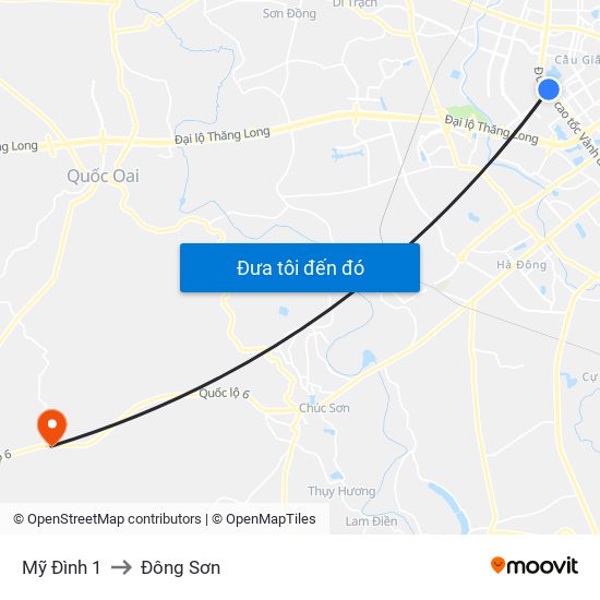 Mỹ Đình 1 to Đông Sơn map