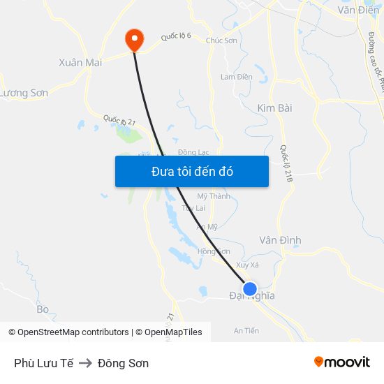 Phù Lưu Tế to Đông Sơn map