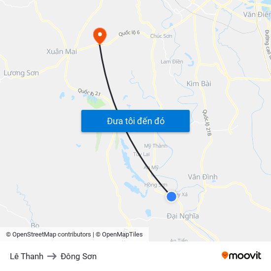 Lê Thanh to Đông Sơn map