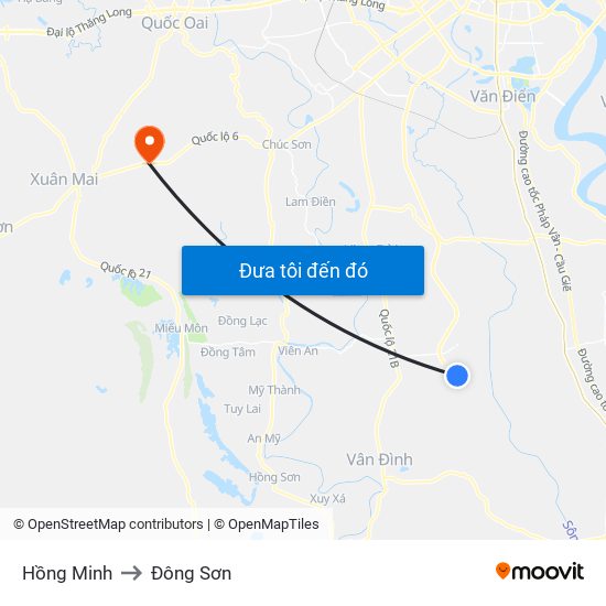 Hồng Minh to Đông Sơn map