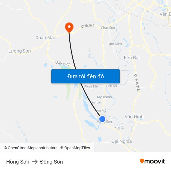 Hồng Sơn to Đông Sơn map