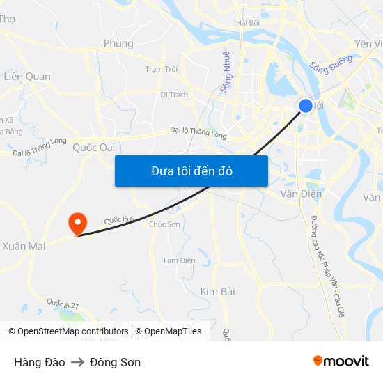 Hàng Đào to Đông Sơn map