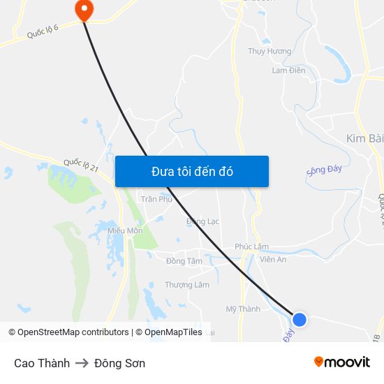 Cao Thành to Đông Sơn map