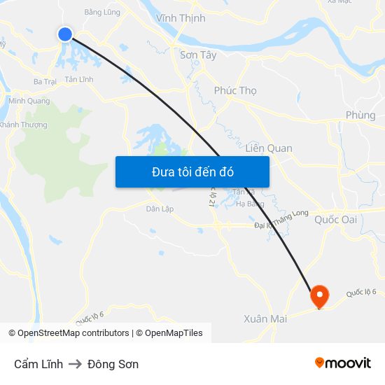 Cẩm Lĩnh to Đông Sơn map