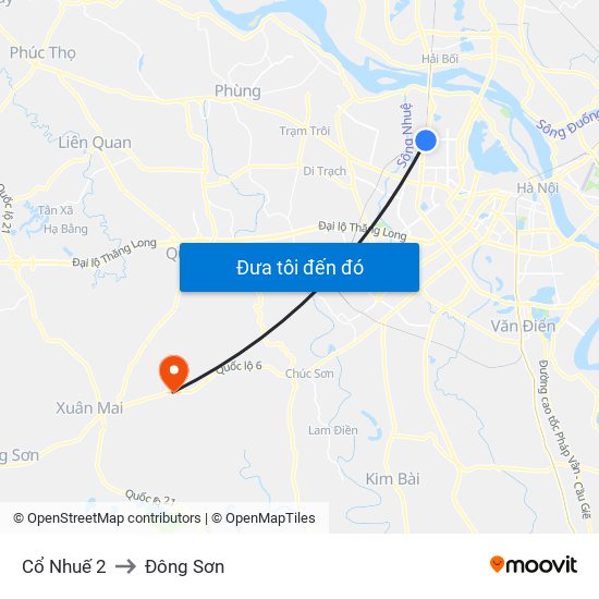 Cổ Nhuế 2 to Đông Sơn map