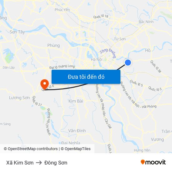 Xã Kim Sơn to Đông Sơn map