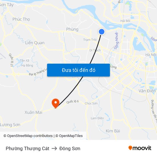 Phường Thượng Cát to Đông Sơn map