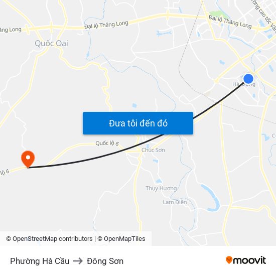 Phường Hà Cầu to Đông Sơn map