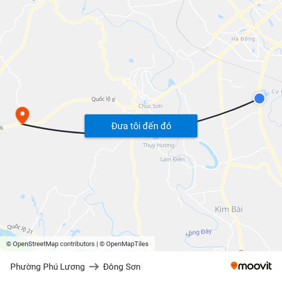 Phường Phú Lương to Đông Sơn map