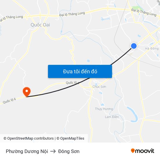 Phường Dương Nội to Đông Sơn map