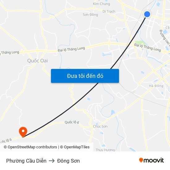 Phường Cầu Diễn to Đông Sơn map