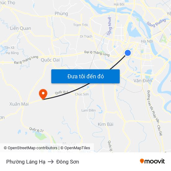 Phường Láng Hạ to Đông Sơn map