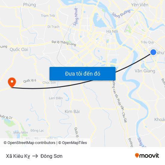 Xã Kiêu Kỵ to Đông Sơn map