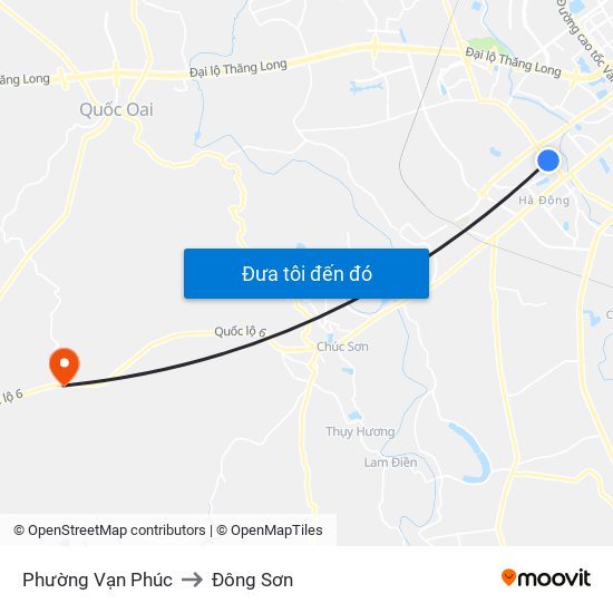 Phường Vạn Phúc to Đông Sơn map