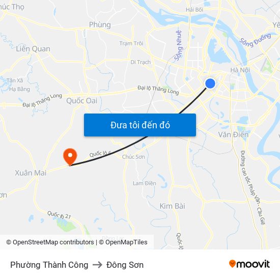 Phường Thành Công to Đông Sơn map