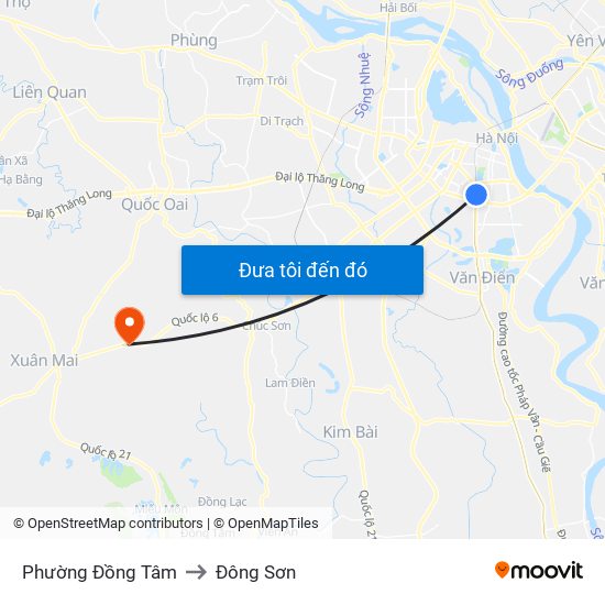 Phường Đồng Tâm to Đông Sơn map