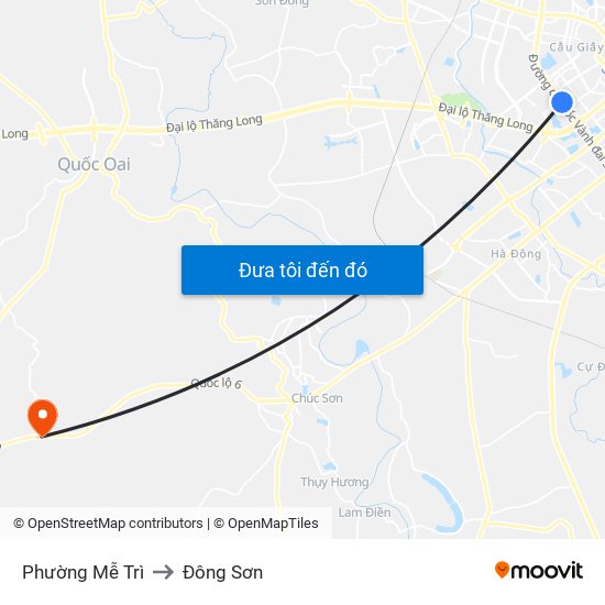 Phường Mễ Trì to Đông Sơn map