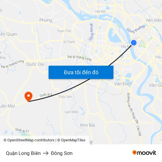 Quận Long Biên to Đông Sơn map