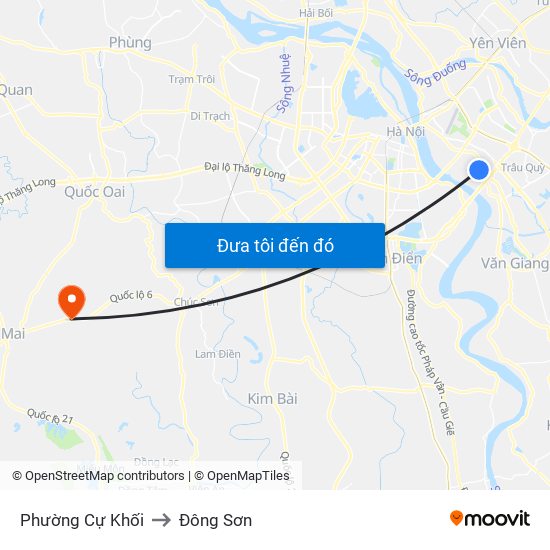 Phường Cự Khối to Đông Sơn map