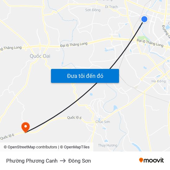 Phường Phương Canh to Đông Sơn map
