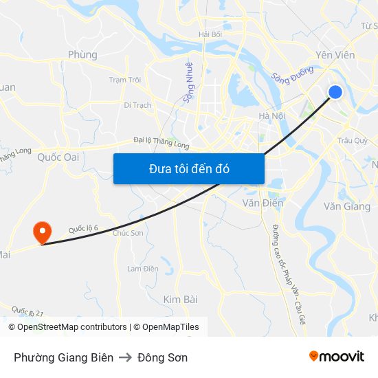 Phường Giang Biên to Đông Sơn map