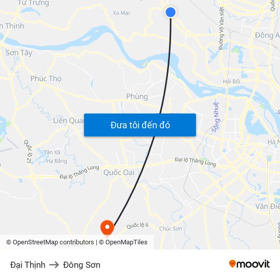 Đại Thịnh to Đông Sơn map