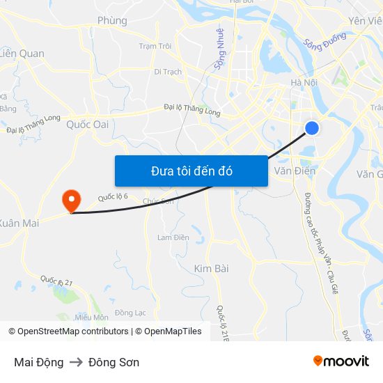 Mai Động to Đông Sơn map