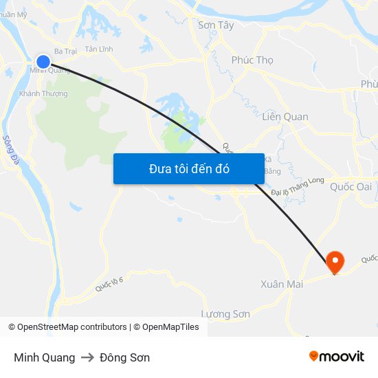Minh Quang to Đông Sơn map