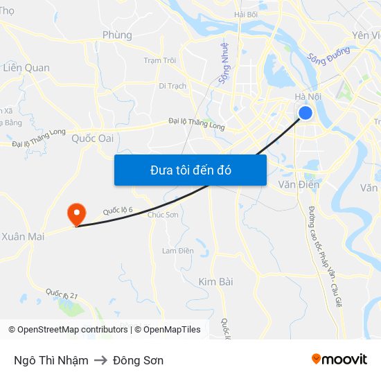 Ngô Thì Nhậm to Đông Sơn map