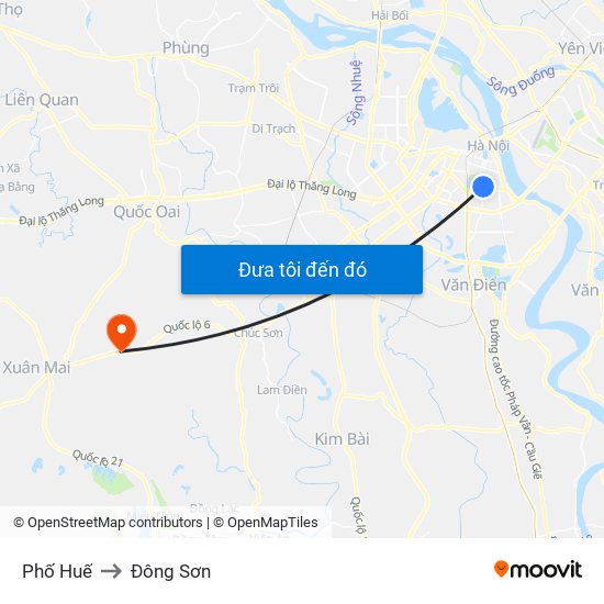 Phố Huế to Đông Sơn map