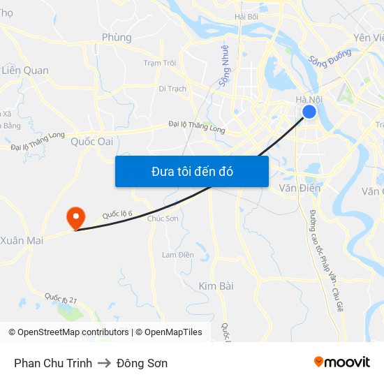 Phan Chu Trinh to Đông Sơn map