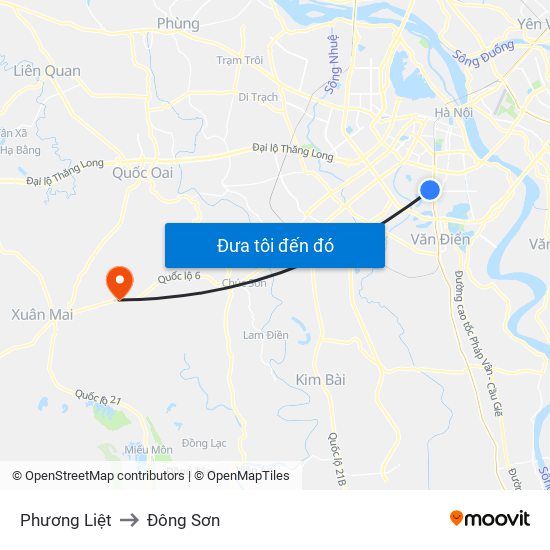 Phương Liệt to Đông Sơn map