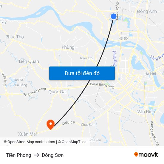 Tiền Phong to Đông Sơn map