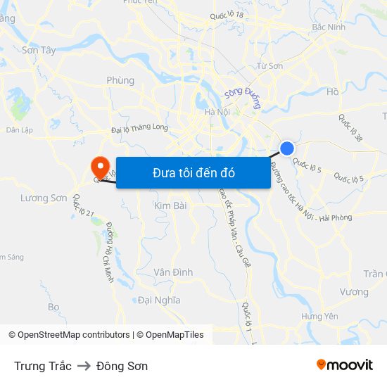 Trưng Trắc to Đông Sơn map