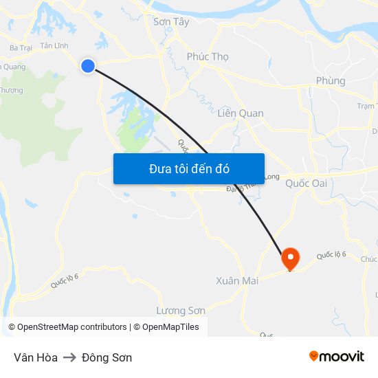Vân Hòa to Đông Sơn map