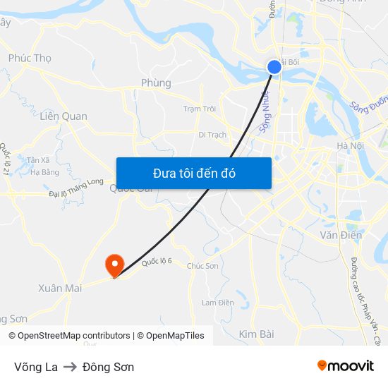 Võng La to Đông Sơn map