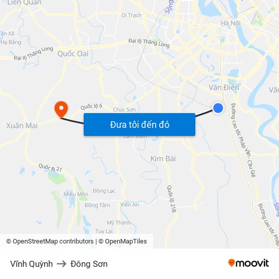 Vĩnh Quỳnh to Đông Sơn map