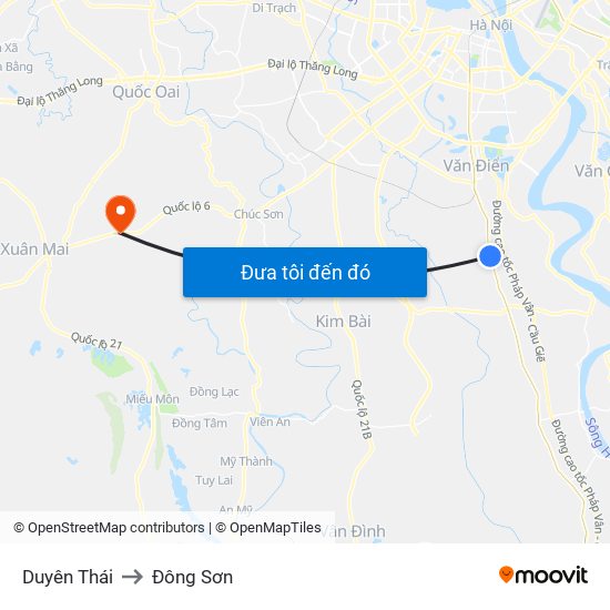 Duyên Thái to Đông Sơn map