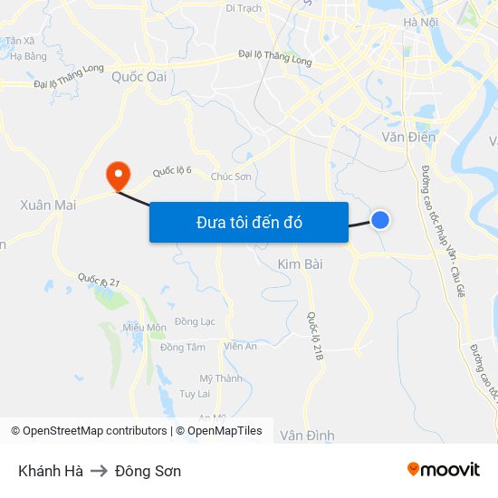 Khánh Hà to Đông Sơn map