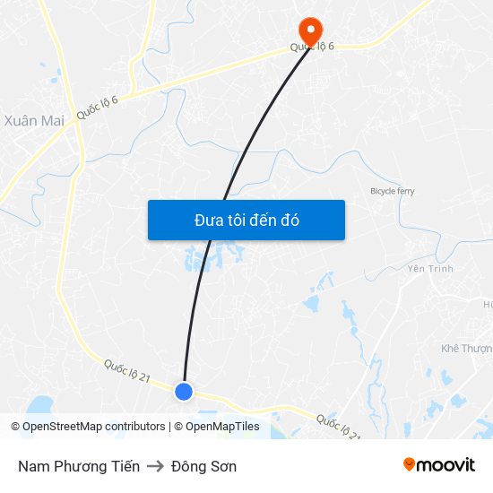 Nam Phương Tiến to Đông Sơn map