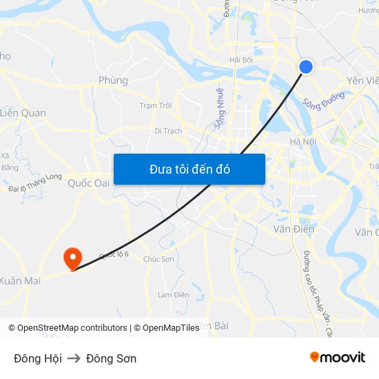 Đông Hội to Đông Sơn map