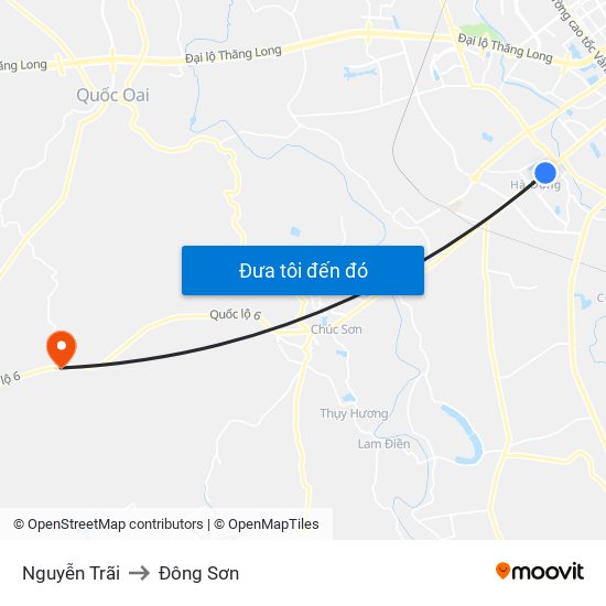Nguyễn Trãi to Đông Sơn map