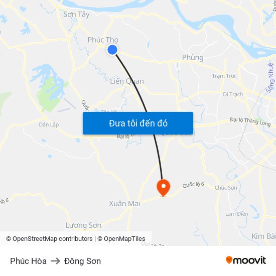 Phúc Hòa to Đông Sơn map