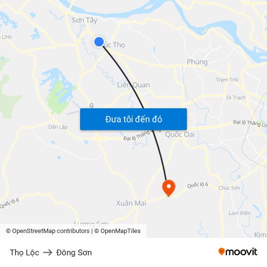 Thọ Lộc to Đông Sơn map