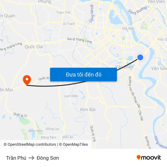 Trần Phú to Đông Sơn map
