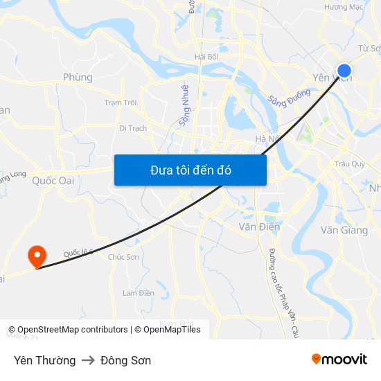 Yên Thường to Đông Sơn map