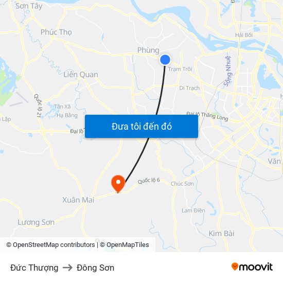 Đức Thượng to Đông Sơn map