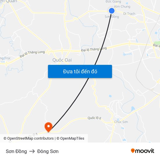 Sơn Đồng to Đông Sơn map